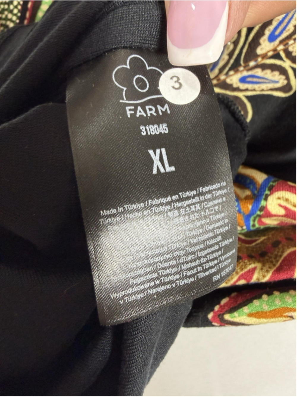 NWT Farm Rio Cool Foliage Tropical Print Midi Dress Black Multi Color Size XL - Picture 10 of 10